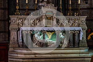 Inside the Basilica of Notre-Dame of Fourviere in Lyon, France, Europe