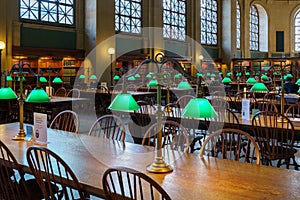 Inside of Bates Hall in the Boston Public Library