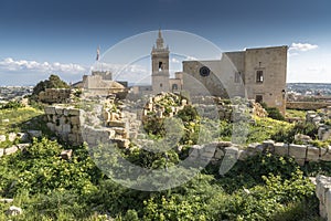 Inside the battlements of the Citadel of Victoria Gozo Malta