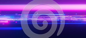 Inside Bigdata light speed data flow. Abstract digital data stream of quantum computing. Cyberspace of qubit trails