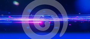 Inside Bigdata light speed data flow. Abstract digital data stream of quantum computing. Cyberspace of qubit trails