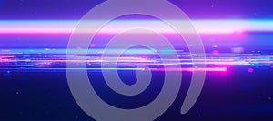 Inside Bigdata light speed data flow. Abstract digital data stream of quantum computing. Cyberspace of qubit trails