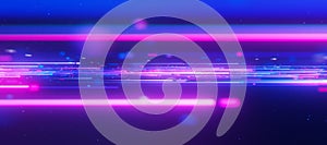 Inside Bigdata light speed data flow. Abstract digital data stream of quantum computing. Cyberspace of qubit trails