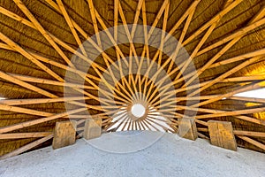 Inside of bird observatory in Nature Reserve