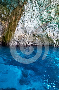 Inside Blue Grotto on south part of Malta island