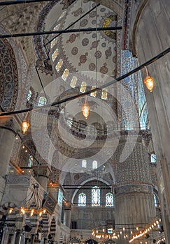 Inside the Blue mosque, Istanbul