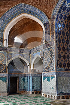 Inside the Blue Mosque or Masjed-e Kabud , Tabriz, Iran
