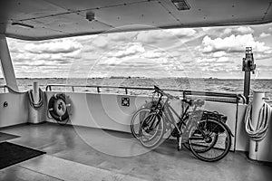 Inside a boat in the sea