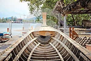 Inside boat structure made from wood