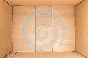 Inside of brown cardboard box background and texture