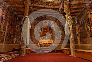 Inside a Buddhist temple in Spiti Valley