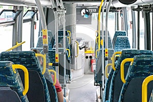 Inside a bus in Sweden transportation