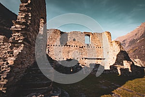 Inside the ruins of the Mesocco castle.