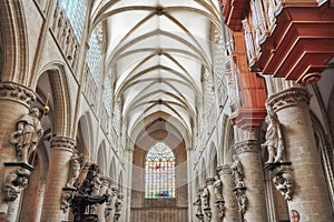 Inside Cathedral of St. Michael and St. Gudula is a Roman Catho