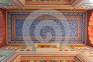 Inside ceiling painting of patrika gate, Jaipur, rajasthan