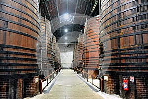 Inside the cellars of the Byrrh company in Thuir