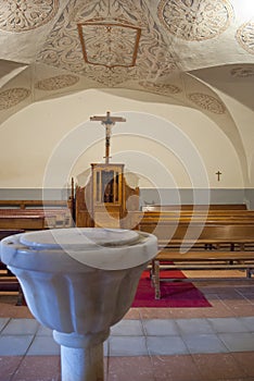 Inside the chapel of a sanctuary