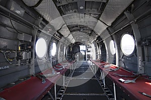 Inside a Chinook helicopter