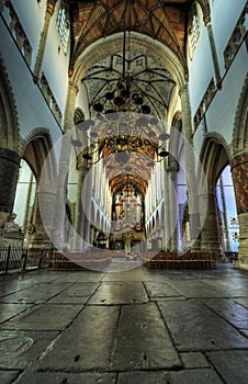 Inside church