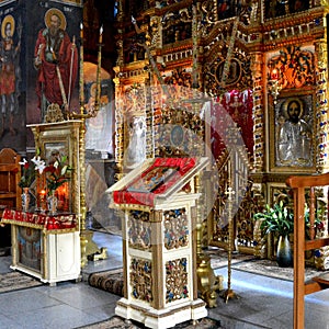 Inside church of Cheia Monastery, Prahova photo