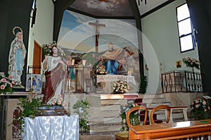 Inside church