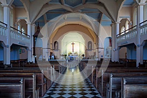 Inside of the Church of Notre Dame des Neiges in Cilaos