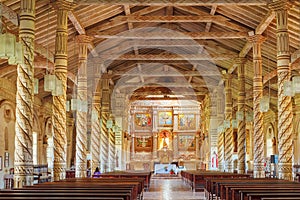 Inside the church St. Xavier, Jesuit missions, Bolivia, World Heritage