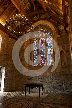 Inside church of Swords Castle Is A Historic building That Is Located in Swords, Dublin, Ireland. Travel place landmark.