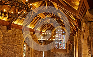 Inside church of Swords Castle Is A Historic building That Is Located in Swords, Dublin, Ireland. Travel place landmark.