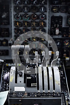 Inside the cockpit of a military plane