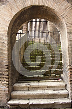Inside the Coliseum in Rome, Lazio, Italy.