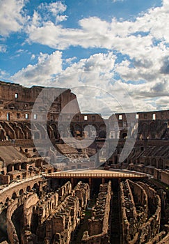 Inside the Colisseum in Rome, Italy. UNESCO World Heritage site