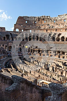 inside the Colosseum, Amphitheatrum Novum, Amphitheatrum Flavium, Rome, Italy, Europe