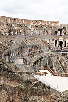 inside the Colosseum, Amphitheatrum Novum, Amphitheatrum Flavium, Rome, Italy, Europe