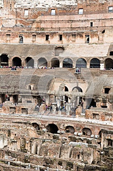 inside the Colosseum, Amphitheatrum Novum, Amphitheatrum Flavium, Rome, Italy, Europe