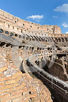 inside the Colosseum, Amphitheatrum Novum, Amphitheatrum Flavium, Rome, Italy, Europe