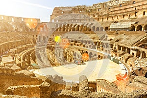 Inside of Colosseum (Coliseum) in Rome, Italy