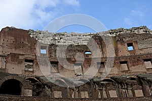 Inside of the colosseum in Rome