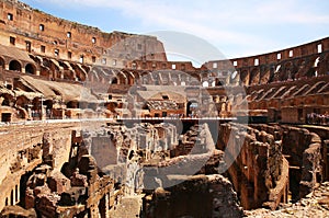 Inside of the Colosseum in Rome, Italy