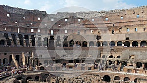 inside of Colosseum, rome, italy, timelapse, 4k