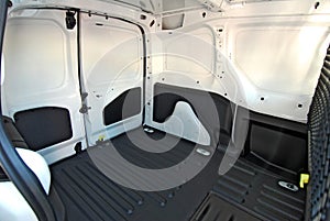 Inside commercial van