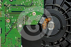 Inside of computer hard disk drive photo