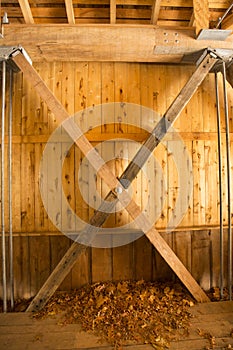 Inside the Comstock Covered Bridge in Colchester, Connecticut