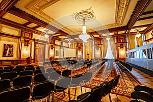 Inside conference room in Ceausescu Palace