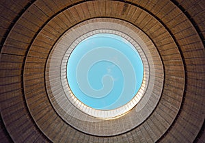 Inside a cooling tower