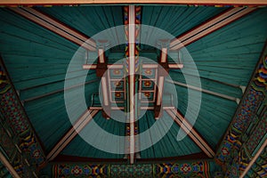 Inside the Corean pagoda in the middle of the forrest