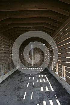 Inside corncrib