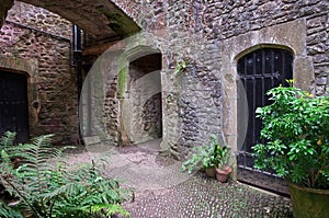 Inside courtyard of Dunster Castle