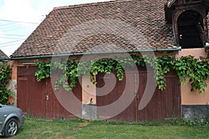 Inside the courtyard of the medieval fortified church Cristian, Transylvania