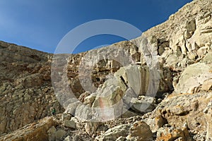 Inside crater Kawah Ijen volcano, Java, Indonesia